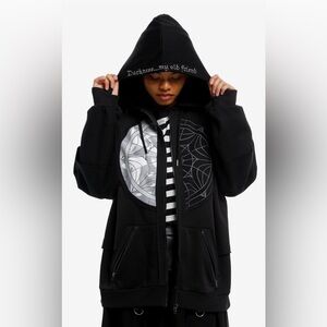 Wednesday Addams Split Window Graphic Hoodie- New